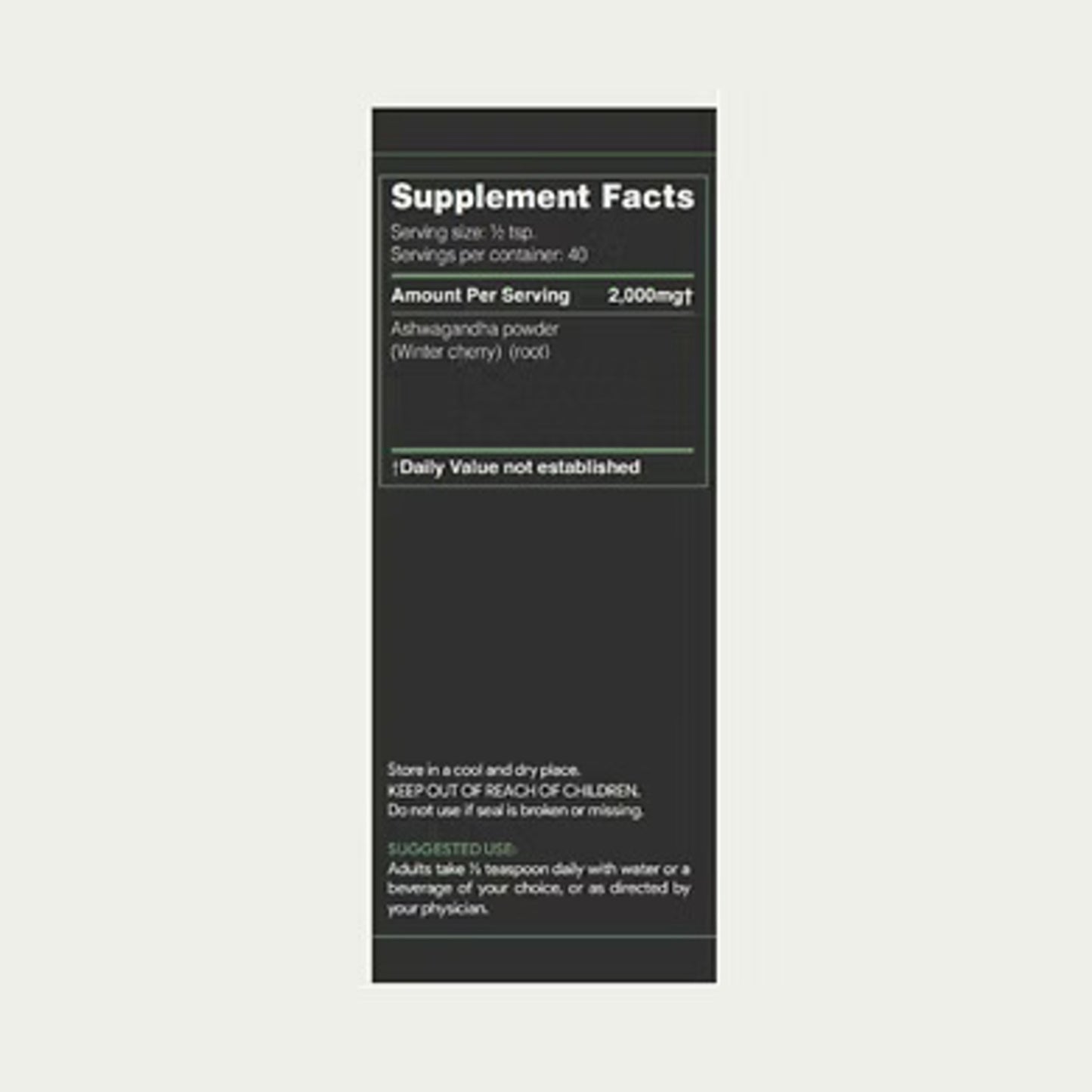 Ashwagandha Powder Herbal Supplements for Energy, Vitality & Stress Relief, 80G